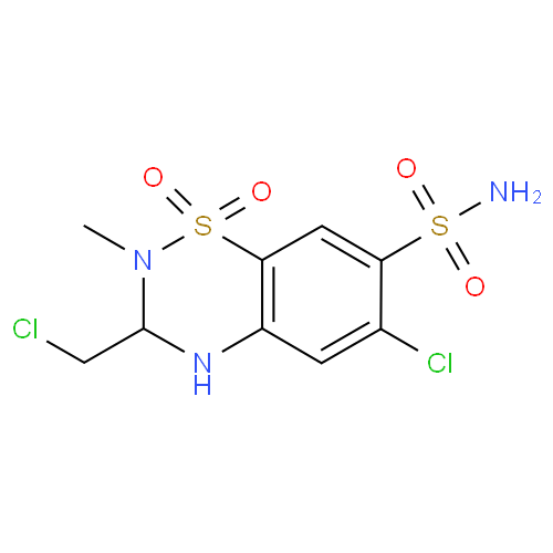 Структурная формула Метиклотиазид