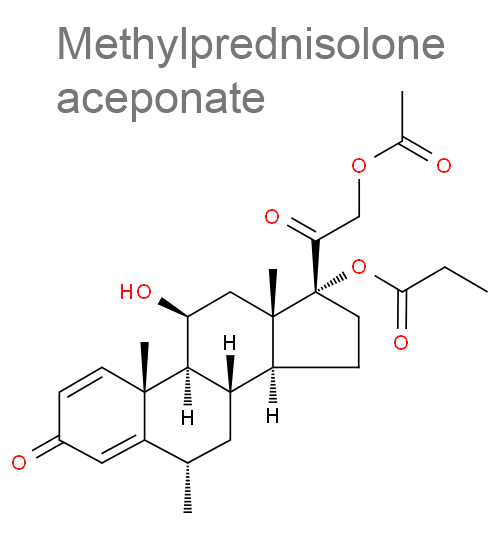 Структурная формула Метилпреднизолона ацепонат + Мочевина