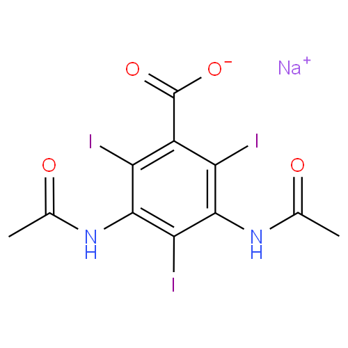Структурная формула Натрия амидотризоат