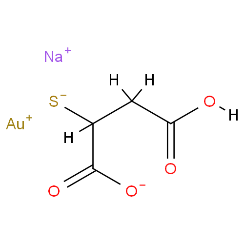 Структурная формула Натрия ауротиомалат