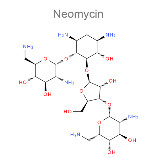 Структурная формула Неомицин + Флуоцинолона ацетонид + Лидокаин