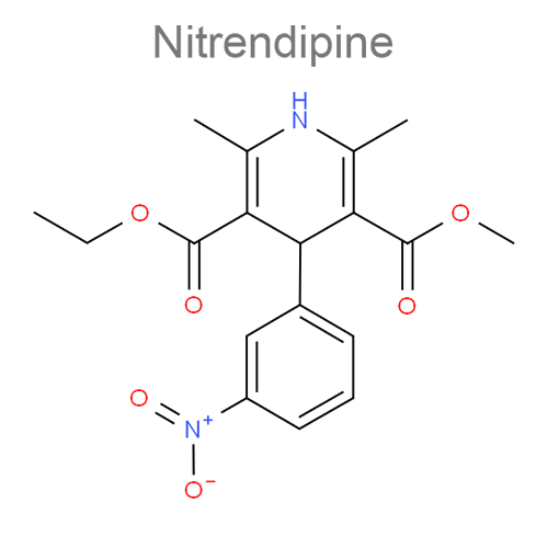 Структурная формула Нитрендипин + Эналаприл