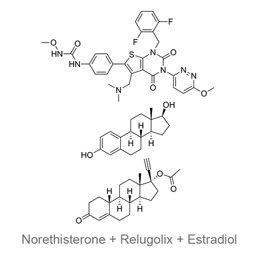 Норэтистерон + Релуголикс + Эстрадиол структурная формула