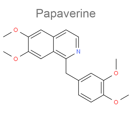 Структурная формула Папаверин + Платифиллин