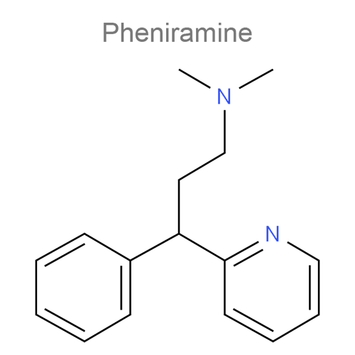 Структурная формула 2 Парацетамол + Фенирамин + Аскорбиновая кислота