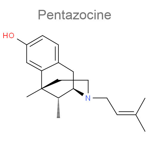 Пентазоцин + Ацетилсалициловая кислота структурная формула