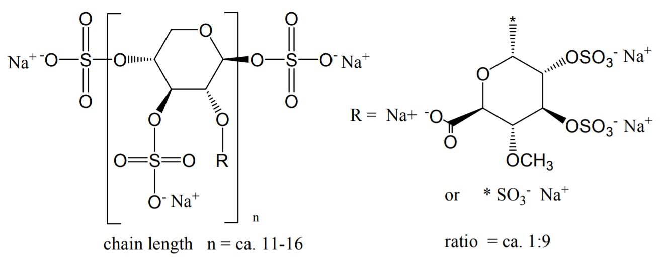 Пентозана полисульфат натрия структурная формула