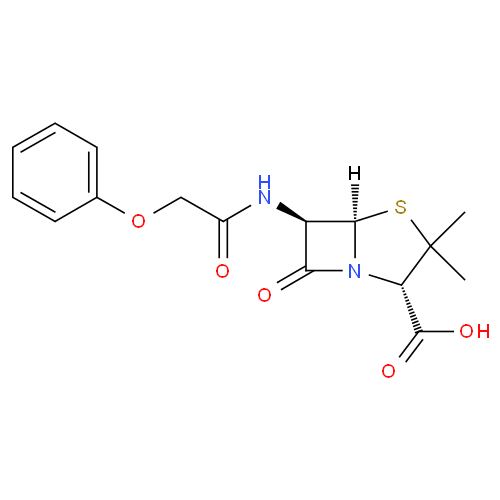 Структурная формула Феноксиметилпенициллин