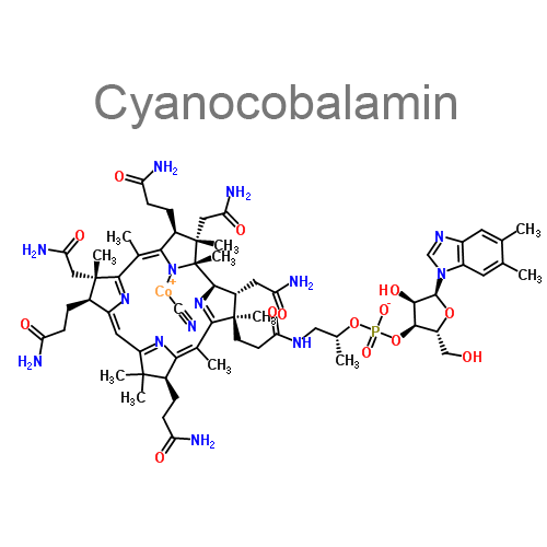 Пиридоксин + Цианокобаламин + Фолиевая кислота структурная формула 2