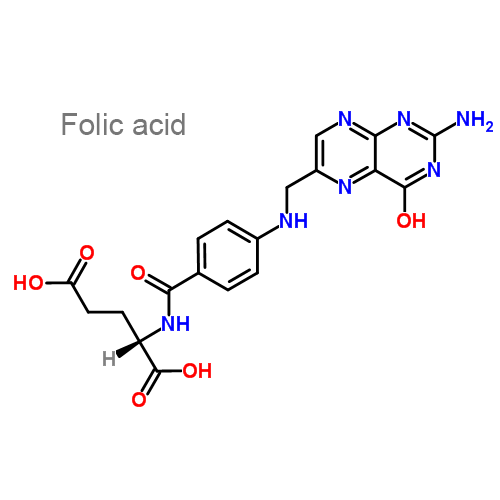Пиридоксин + Цианокобаламин + Фолиевая кислота структурная формула 3