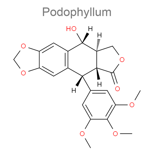 Структурная формула Подофиллин + Салициловая кислота