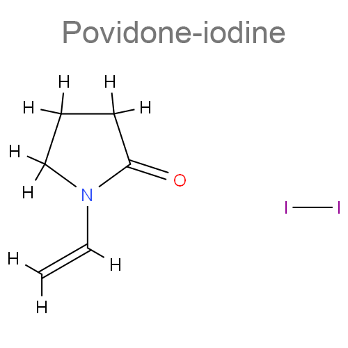 Структурная формула Повидон-Йод + Калия йодид