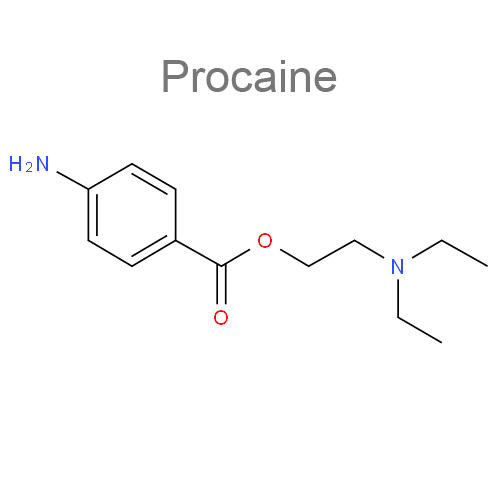 Прокаин + Сульфокамфорная кислота структурная формула
