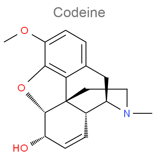 Структурная формула 2 Прометазин + Кодеин
