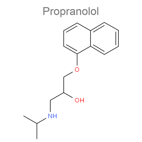 Структурная формула Пропранолол + Гидрохлортиазид