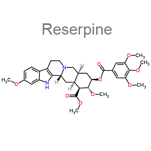 Структурная формула Резерпин + Дигидралазин
