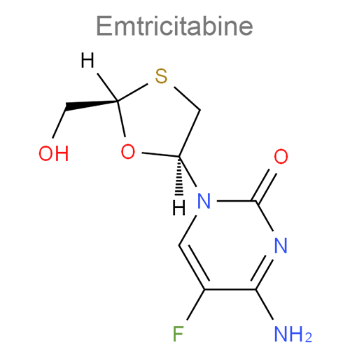 Структурная формула 3 Рилпивирин + Тенофовир + Эмтрицитабин