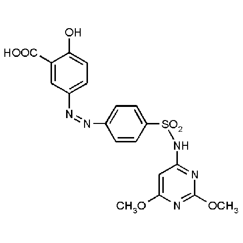 Салазодиметоксин структурная формула