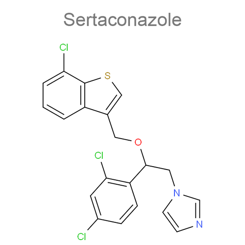 Структурная формула Сертаконазол + Лидокаин