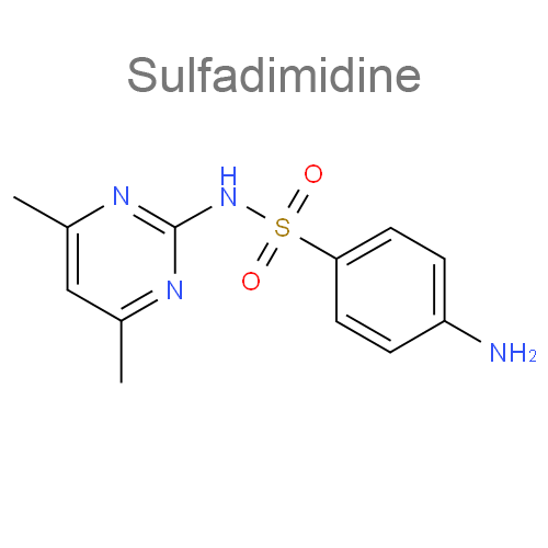 Структурная формула 2 Сульфадиазин + Сульфадимидин + Сульфаперин
