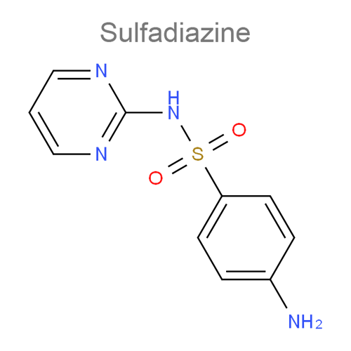 Структурная формула Сульфадиазин + Сульфадимидин + Сульфаперин