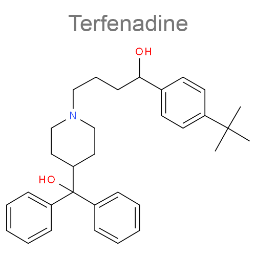 Структурная формула Терфенадин + Псевдоэфедрин