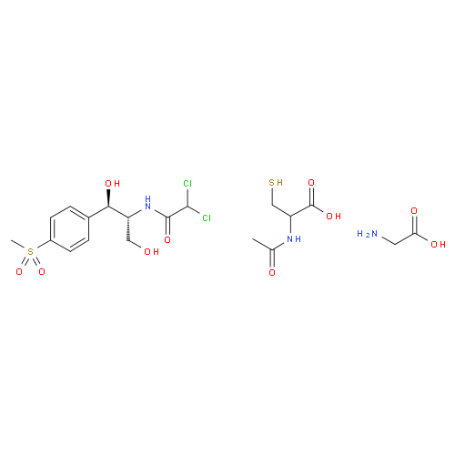 Структурная формула Тиамфеникола глицинат ацетилцистеинат
