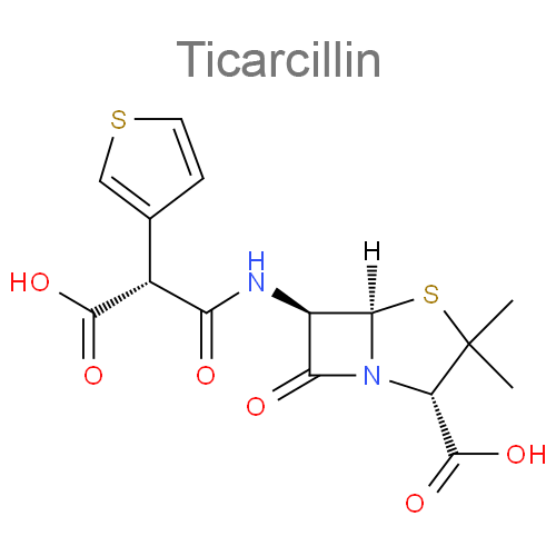 Структурная формула Тикарциллин + Клавулановая кислота