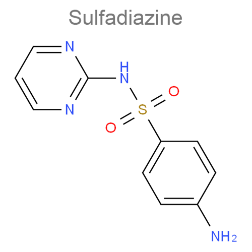 Структурная формула 2 Триметоприм + Сульфадиазин