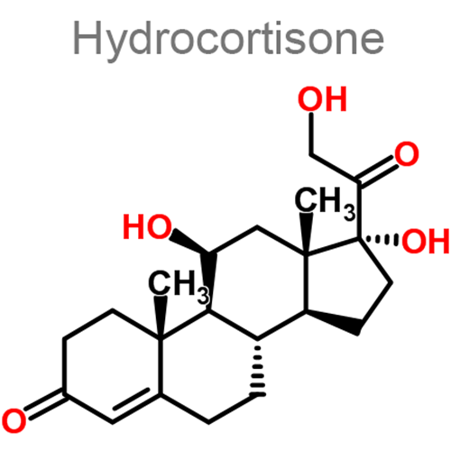 Структурная формула 3 Уксусная кислота + Пропиленгликоль + Гидрокортизон