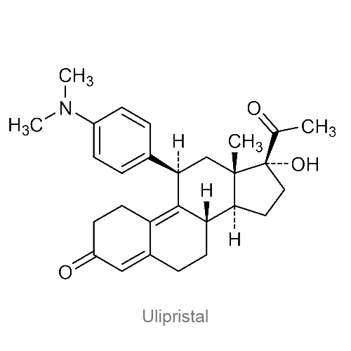 Структурная формула Улипристал