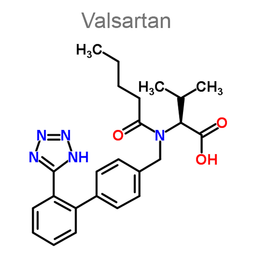 Структурная формула Валсартан + Гидрохлоротиазид