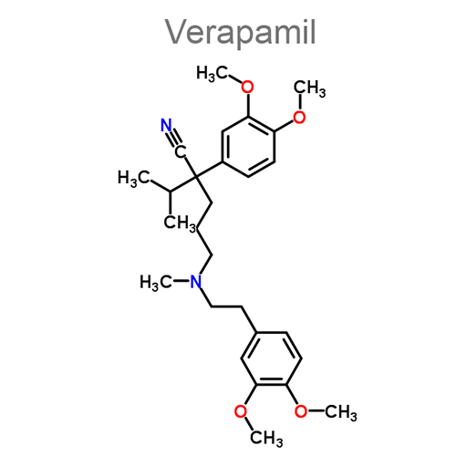 Структурная формула Верапамил + Трандолаприл