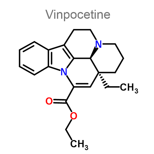 Винпоцетин + Индапамид + Метопролол + Эналаприл структурная формула