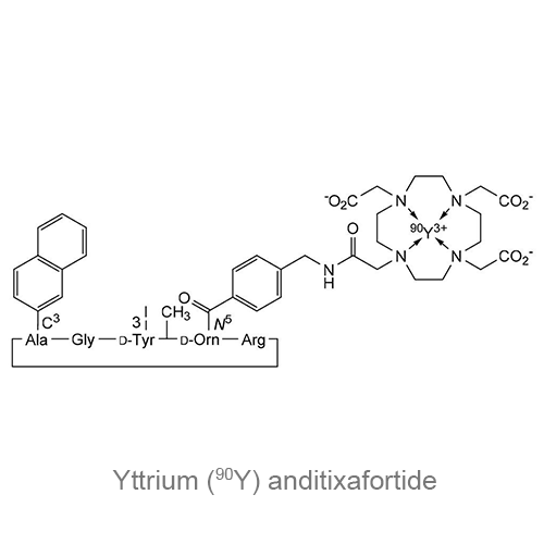 Иттрия (<sup>90</sup>Y) андитиксафортид структурная формула
