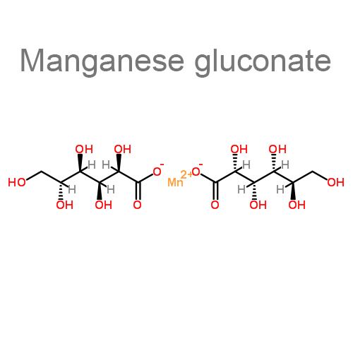 Структурная формула 2 Железа глюконат + Марганца глюконат + Меди глюконат