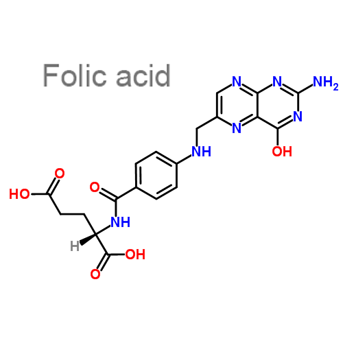 Структурная формула 2 Железа сульфат + Фолиевая кислота