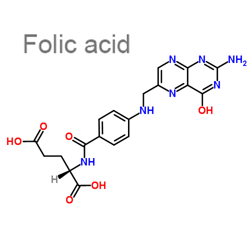 Структурная формула 2 Железа сульфат + Фолиевая кислота + Цианокобаламин